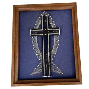String ART Cross Omega Framed 9x10.75x2.25"